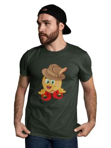 See The Handcuff Emoji Printed T-shirt (Green) - Clothes for Emoji Lovers - Suitable for Fun Events - Foremost Gifting Material for Your Friends and Close Ones