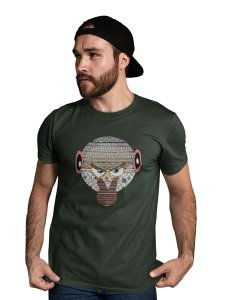 I Am Watching You Emoji in Patterns Printed T-shirt (Green) - Clothes for Emoji Lovers - Suitable for Fun Events - Foremost Gifting Material for Your Friends and Close Ones