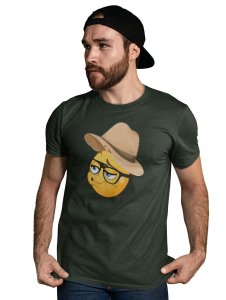 Pouting Emoji with Hat Printed T-shirt (Green) - Clothes for Emoji Lovers -Foremost Gifting Material for Your Friends and Close Ones