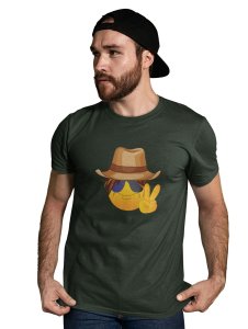 Say Cheese Printed Emoji T-shirt (Green) -Foremost Gifting Material for Your Friends and Close Ones