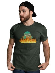 Come On, Cross The Fire Emoji T-shirt (Green) - Clothes for Emoji Lovers -Foremost Gifting Material for Your Friends and Close Ones
