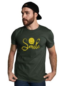 Smile Please Emoji Printed T-shirt (Green) - Clothes for Emoji Lovers - Suitable for Fun Events - Foremost Gifting Material for Your Friends and Close Ones