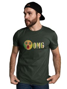 Shocked Emoji Printed T-shirt (Green) - Clothes for Emoji Lovers - Suitable for Fun Events - Foremost Gifting Material for Your Friends and Close Ones
