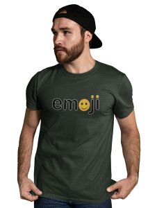 Ariel Text with Emoji Dots T-shirt (Green) - Clothes for Emoji Lovers - Suitable for Fun Events - Foremost Gifting Material for Your Friends and Close Ones