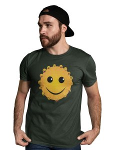 Smiley Face with Many Emoticons T-shirt (Green) - Clothes for Emoji Lovers - Suitable for Fun Events - Foremost Gifting Material for Your Friends and Close Ones