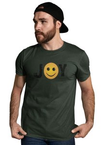 Joy Written in Text T-shirt (Green) - Clothes for Emoji Lovers - Suitable for Fun Events - Foremost Gifting Material for Your Friends and Close Ones