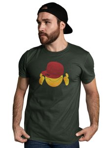 Eyes Covered with Cap Emoji T-shirt (Green) - Clothes for Emoji Lovers -Foremost Gifting Material for Your Friends and Close Ones