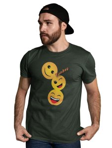 Triplets Emojis T-shirt (Green) - Clothes for Emoji Lovers -Foremost Gifting Material for Your Friends and Close Ones