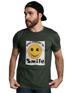 Don't Forget to Smile Emoji T-shirt (Green) - Clothes for Emoji Lovers -Foremost Gifting Material for Your Friends and Close Ones