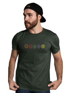 Five Colour Shaded Shapes Emojis T-shirt (Green) - Clothes for Emoji Lovers -Foremost Gifting Material for Your Friends and Close Ones