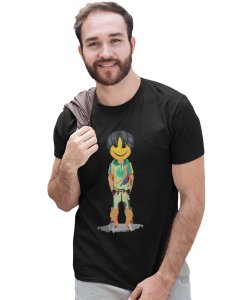 A Young Standing Emoji Boy Printed T-shirt - Clothes for Emoji Lovers - Suitable for Fun Events - Foremost Gifting Material for Your Friends and Close Ones
