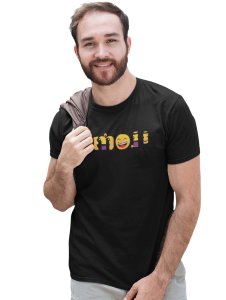Emoji Pattern in Alphabets Printed T-shirt - Clothes for Emoji Lovers - Suitable for Fun Events - Foremost Gifting Material for Your Friends and Close Ones