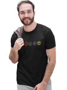 Five Colour Shaded Shapes Emojis T-shirt - Clothes for Emoji Lovers - Suitable for Fun Events - Foremost Gifting Material for Your Friends and Close Ones