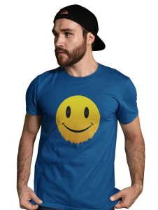 Faded Smile Emoji T-shirt (Blue) - Clothes for Emoji Lovers - Suitable for Fun Events - Foremost Gifting Material for Your Friends and Close Ones