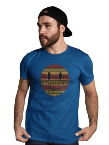 Colourful Patterns in Smiley Emoji Printed T-shirt (Blue) - Clothes for Emoji Lovers - Suitable for Fun Events - Foremost Gifting Material for Your Friends and Close Ones