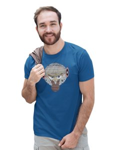 I Am Watching You Emoji in Patterns Printed T-shirt (Blue) - Clothes for Emoji Lovers - Suitable for Fun Events - Foremost Gifting Material for Your Friends and Close Ones