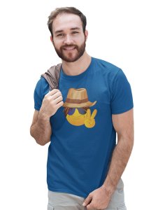 Say Cheese Printed Emoji T-shirt (Blue) - Clothes for Emoji Lovers - Suitable for Fun Events - Foremost Gifting Material for Your Friends and Close Ones