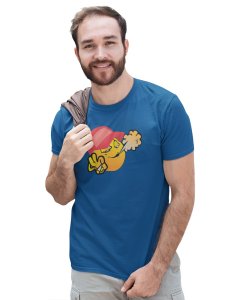 Puffing Weed Emoji Printed T-shirt (Blue) - Clothes for Emoji Lovers - Suitable for Fun Events - Foremost Gifting Material for Your Friends and Close Ones