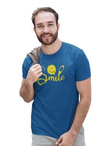 Smile Please Emoji Printed T-shirt (Blue) - Clothes for Emoji Lovers - Suitable for Fun Events - Foremost Gifting Material for Your Friends and Close Ones