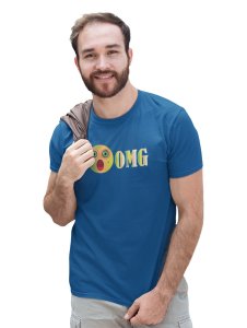 Shocked Emoji Printed T-shirt (Blue) - Clothes for Emoji Lovers - Suitable for Fun Events - Foremost Gifting Material for Your Friends and Close Ones