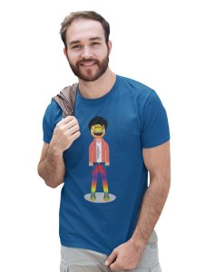 A Young Laughing Emoji Boy Printed T-shirt (Blue) - Clothes for Emoji Lovers - Suitable for Fun Events - Foremost Gifting Material for Your Friends and Close Ones