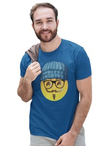Moustaque Face Emoji T-shirt (Blue) - Clothes for Emoji Lovers - Suitable for Fun Events - Foremost Gifting Material for Your Friends and Close Ones