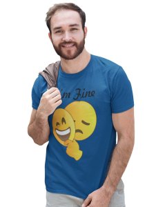 Hidden Feeling Emoji T-shirt (Blue) - Clothes for Emoji Lovers - Suitable for Fun Events - Foremost Gifting Material for Your Friends and Close Ones