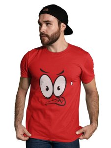 Angry Big Eyes Emoji T-shirt (Red) - Clothes for Emoji Lovers - Foremost Gifting Material for Your Friends and Close Ones