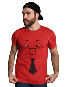 Open Mouth with a Tie Emoji T-shirt (Red) - Clothes for Emoji Lovers - Foremost Gifting Material for Your Friends and Close Ones