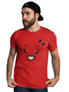 Pretty Girl Emoji T-shirt (Red) - Clothes for Emoji Lovers - Foremost Gifting Material for Your Friends and Close Ones