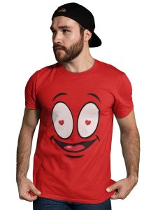 Flashing Heart in Eyes T-shirt (Red) - Clothes for Emoji Lovers - Foremost Gifting Material for Your Friends and Close Ones