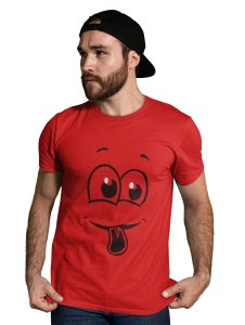 Baby Black Tongue Out Emoji T-shirt (Red) - Clothes for Emoji Lovers - Foremost Gifting Material for Your Friends and Close Ones