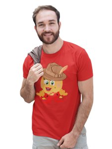 See The Handcuff Emoji Printed T-shirt (Red) - Clothes for Emoji Lovers - Foremost Gifting Material for Your Friends and Close Ones