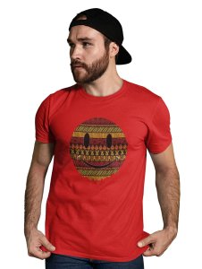 Colourful Patterns in Smiley Emoji Printed T-shirt (Red) - Clothes for Emoji Lovers - Foremost Gifting Material for Your Friends and Close Ones