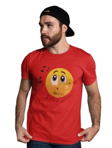 Remembering Music with an Emotional Face Emoji T-shirt (Red) - Clothes for Emoji Lovers - Foremost Gifting Material for Your Friends and Close Ones