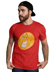 Naughty Smiling Emoji Blend T-shirt (Red) - Clothes for Emoji Lovers - Foremost Gifting Material for Your Friends and Close Ones