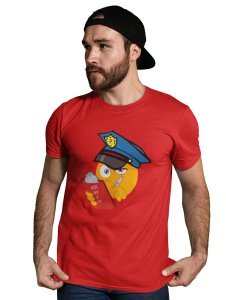Please be Aware, Police is Here Emoji T-shirt (Red) - Clothes for Emoji Lovers - Foremost Gifting Material for Your Friends and Close Ones