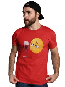Whisky is Risky Emoji T-shirt (Red) - Clothes for Emoji Lovers - Foremost Gifting Material for Your Friends and Close Ones