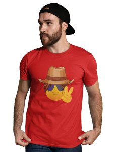 Say Cheese Printed Emoji T-shirt (Red) - Clothes for Emoji Lovers - Foremost Gifting Material for Your Friends and Close Ones