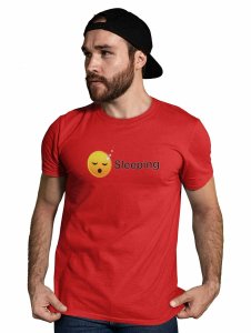 Sleeping Emoji T-shirt (Red) - Clothes for Emoji Lovers - Foremost Gifting Material for Your Friends and Close Ones