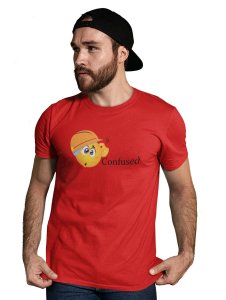 Engineer Confused Emoji T-shirt (Red) - Clothes for Emoji Lovers - Foremost Gifting Material for Your Friends and Close Ones