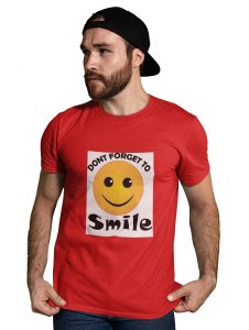 Don't Forget to Smile Emoji T-shirt (Red) - Clothes for Emoji Lovers - Foremost Gifting Material for Your Friends and Close Ones