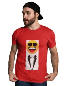 Real Gentleman Emoji T-shirt (Red) - Clothes for Emoji Lovers - Foremost Gifting Material for Your Friends and Close Ones