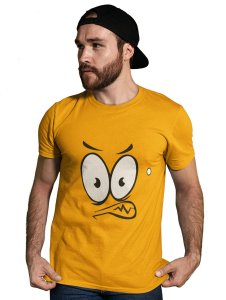 Angry Big Eyes Emoji T-shirt (Yellow) - Clothes for Emoji Lovers - Suitable for Fun Events - Foremost Gifting Material for Your Friends and Close Ones