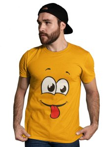 Wink Emoji Blend T-shirt (Yellow) - Clothes for Emoji Lovers - Suitable for Fun Events - Foremost Gifting Material for Your Friends and Close Ones