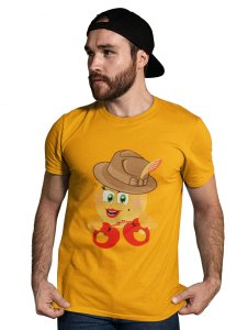 See The Handcuff Emoji Printed T-shirt (Yellow) - Clothes for Emoji Lovers - Suitable for Fun Events - Foremost Gifting Material for Your Friends and Close Ones