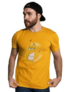 Naughty Smiling Emoji Blend T-shirt (Yellow) - Clothes for Emoji Lovers - Suitable for Fun Events - Foremost Gifting Material for Your Friends and Close Ones
