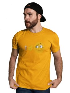 A Cup of Tea for Me Printed T-shirt (Yellow) - Clothes for Emoji Lovers - Suitable for Fun Events - Foremost Gifting Material for Your Friends and Close Ones