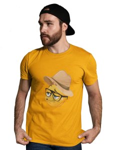 Pouting Emoji with Hat Printed T-shirt (Yellow) - Clothes for Emoji Lovers - Suitable for Fun Events - Foremost Gifting Material for Your Friends and Close Ones