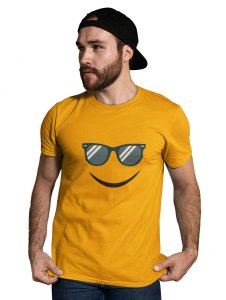 Cool Glasses, Frecky Smile Emoji T-shirt (Yellow) - Clothes for Emoji Lovers - Suitable for Fun Events - Foremost Gifting Material for Your Friends and Close Ones